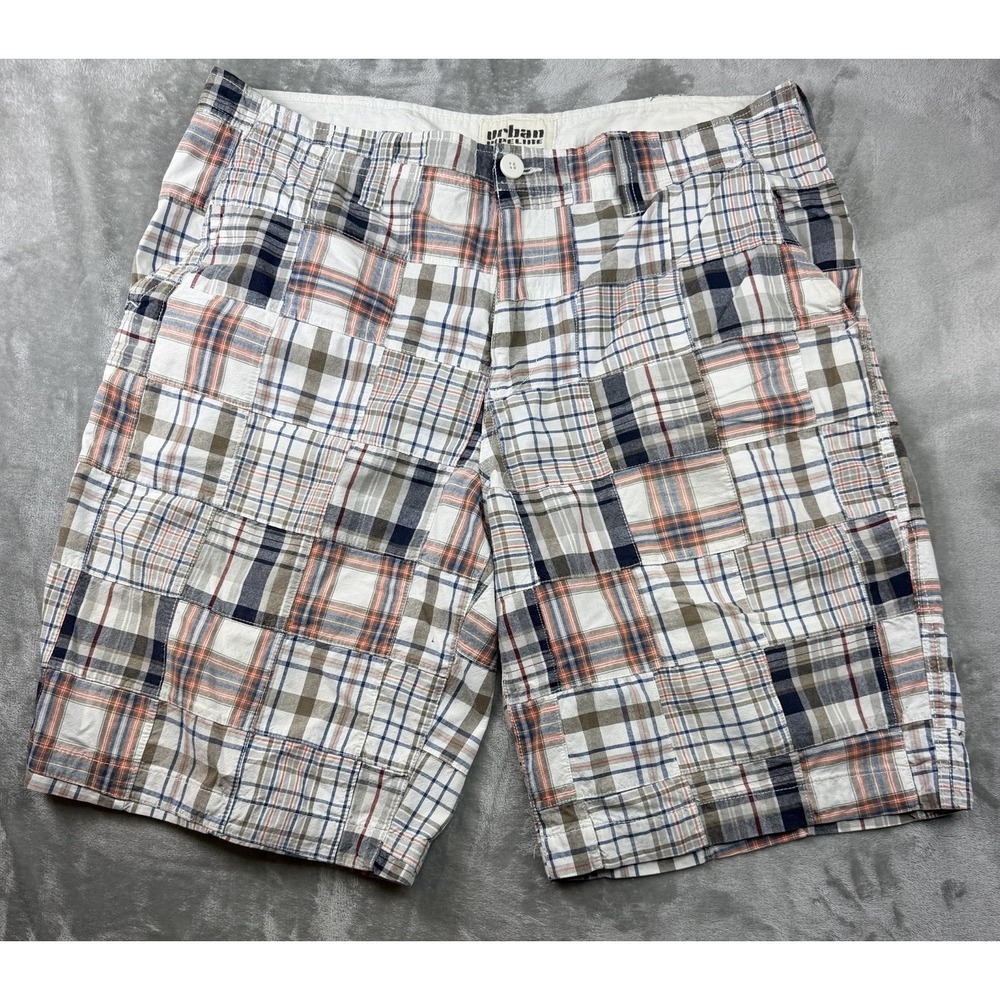 Urban Pipeline Shorts Men's Size‎ 40 Lightweight Multi Color Plaid Patchwork
